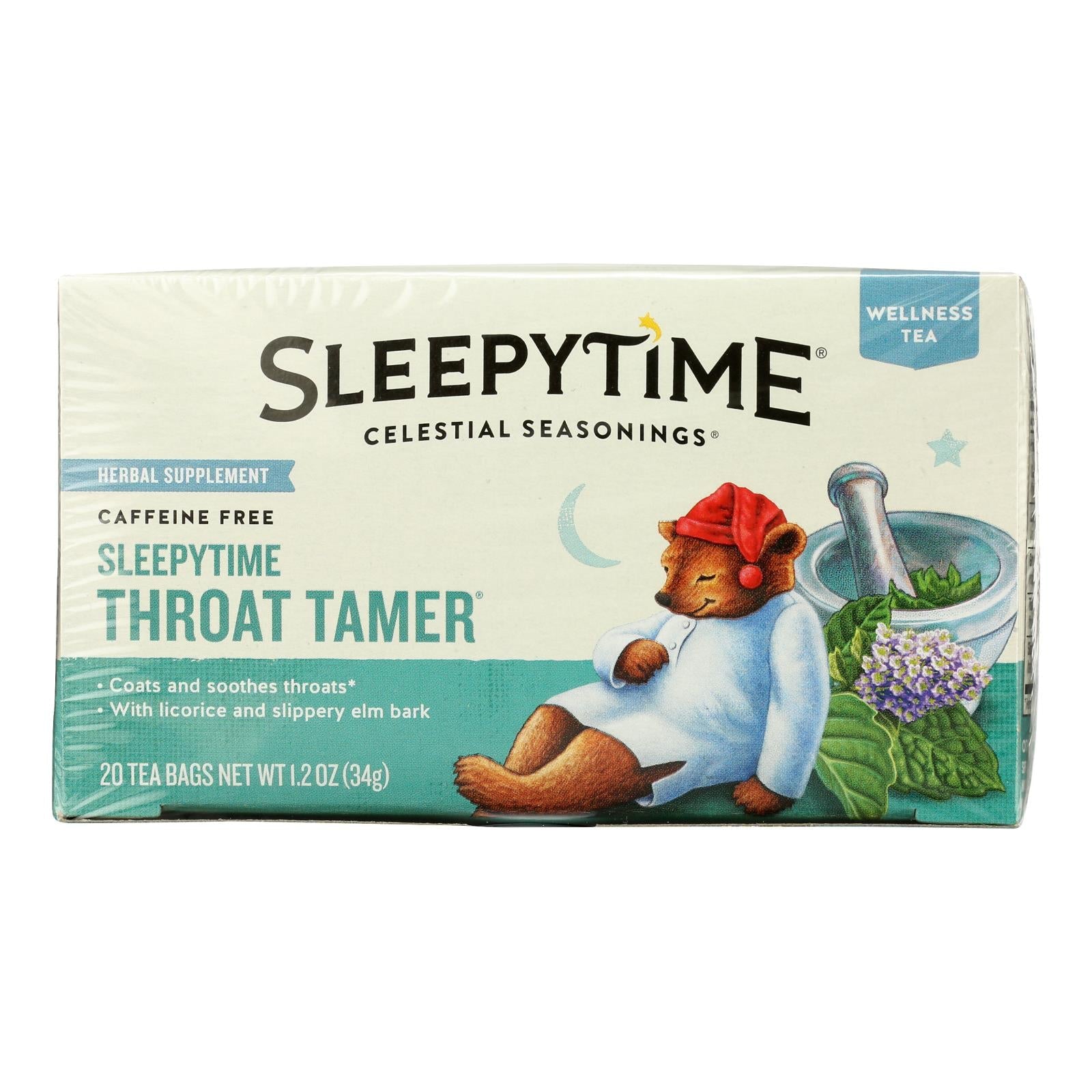 Celestial Seasonings Throat Tamer Herbal Tea - Pack of 6 - 20 Bag