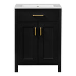 Bathroom Vanity Combo With Ceramic Sink, Luxurious Space-Saving Vanity, 2 Soft Close Doors