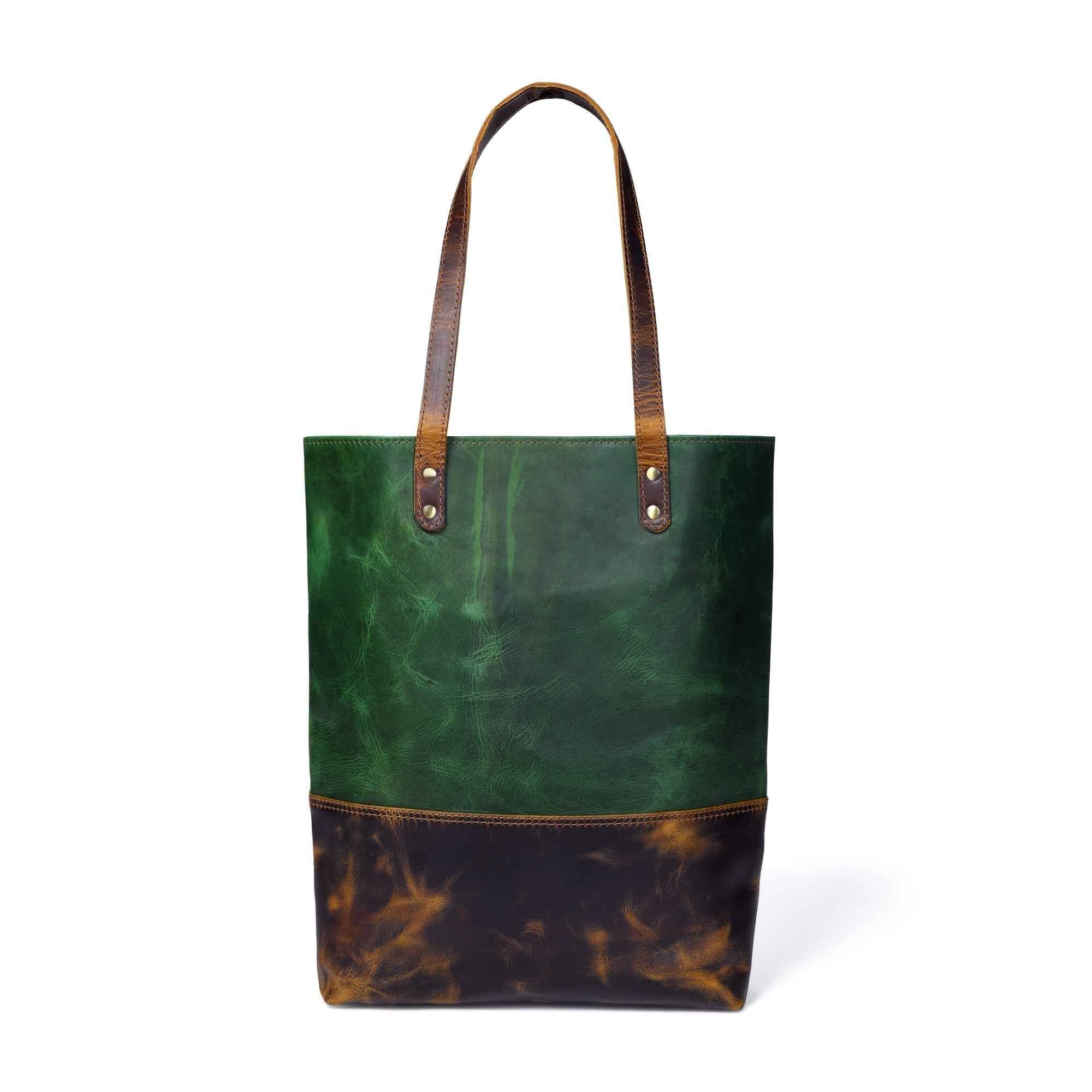 Green Women's Leather Tote