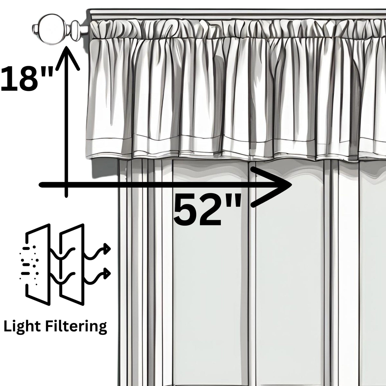 DaDa Bedding Denim Blue Elegance Striped Floral Window Curtain Valance - 18