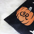 Black Velvet Halloween Lumbar Pillow with Embroidered Trick or Treat – Includes Insert