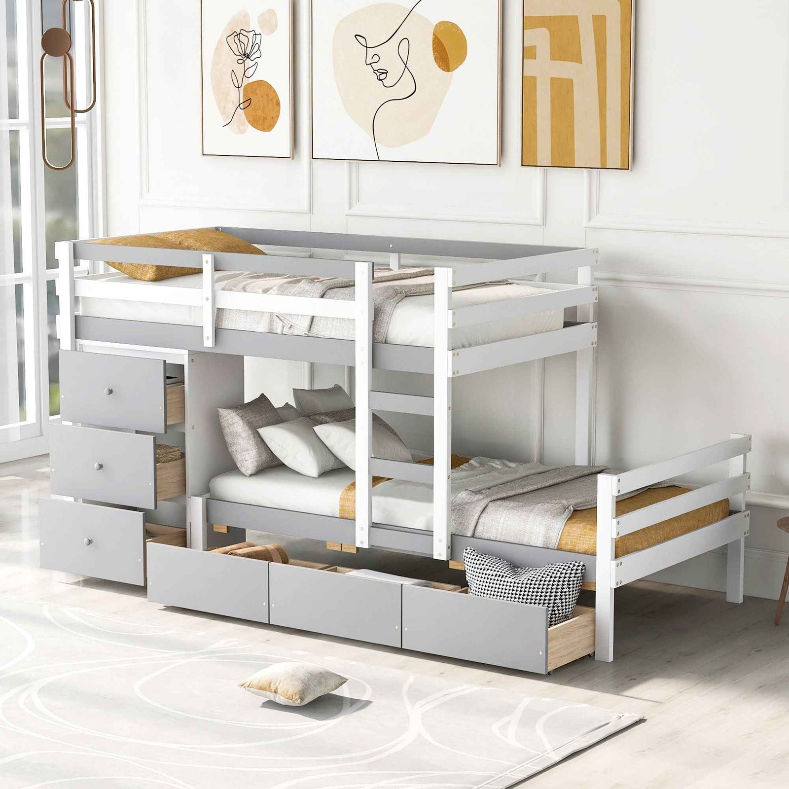 Loft Bunk Bed With Drawers And Ladder