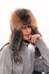 Genuine Silver Fox Fur Genuine Leather Hat