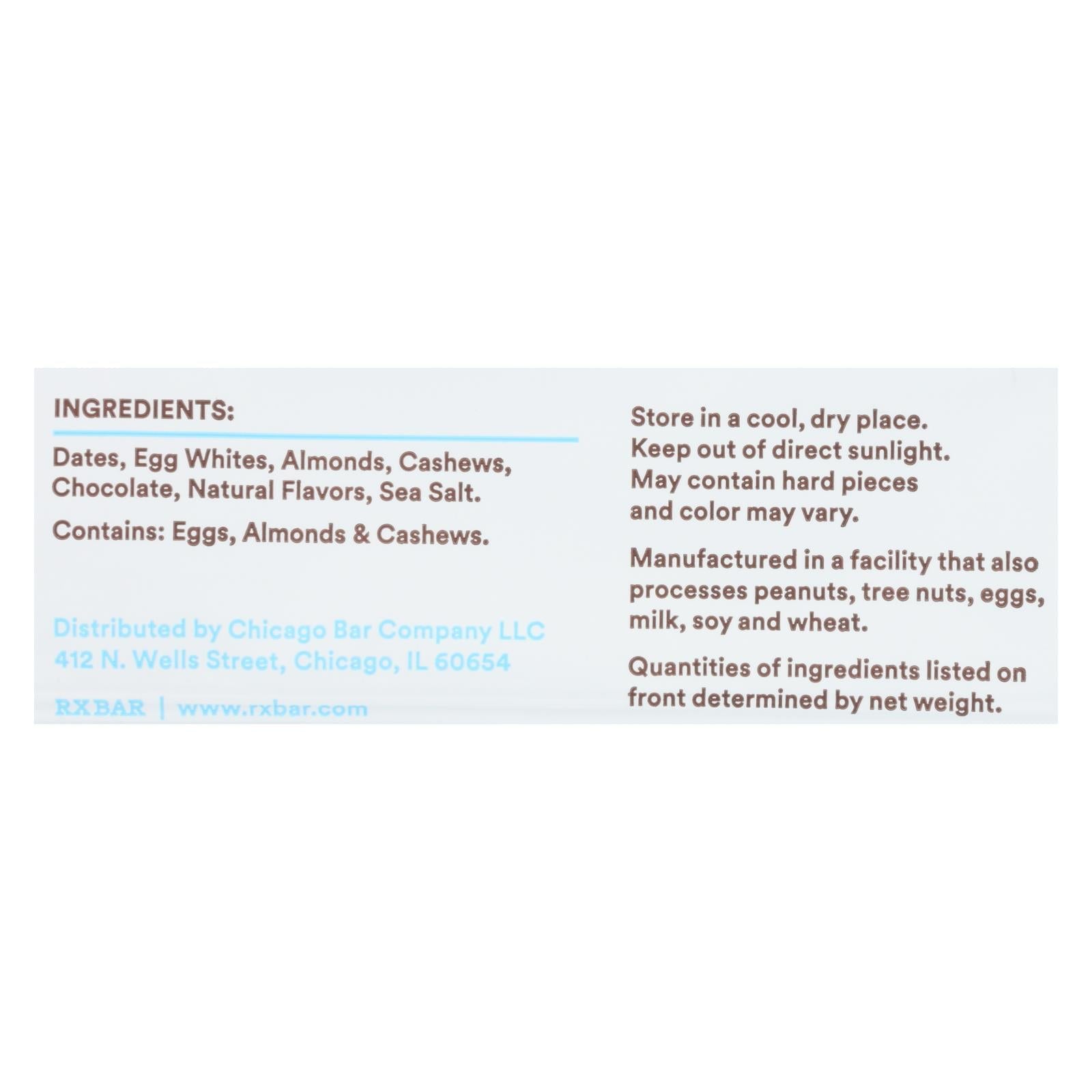 Rx Bar Protein Bar, Chocolate Chip, 1.83 oz., Case of 12