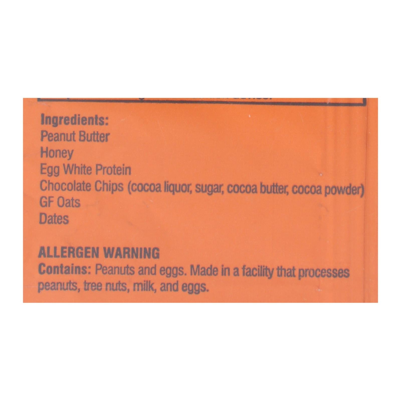 Kize Concepts Energy Bar Raw Peanut Butter Chocolate Chip, 1.5oz, Case of 10