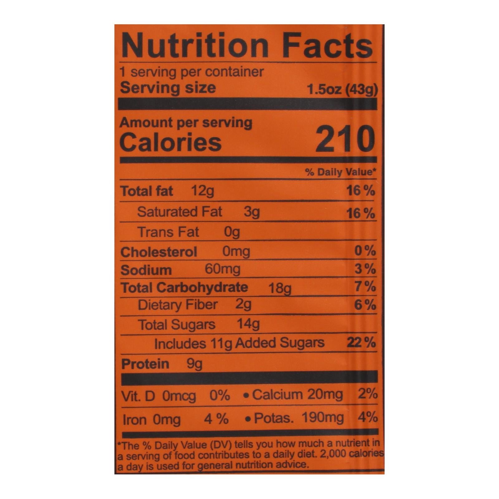 Kize Concepts Energy Bar Raw Peanut Butter Chocolate Chip, 1.5oz, Case of 10
