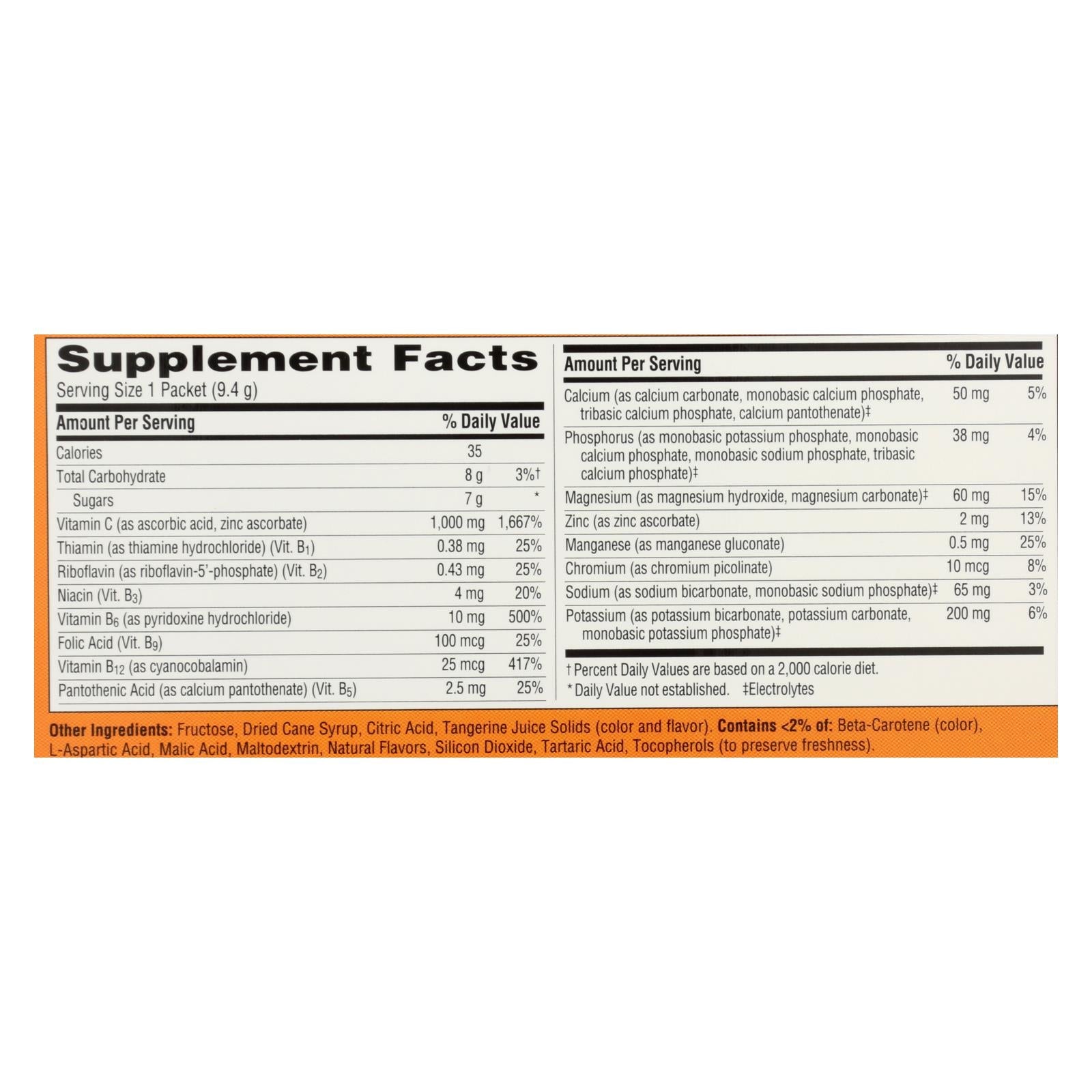 Emergen-C Tangerine Vitamin C Supplement - 30 Count (Case of 3)