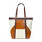Geometric Design Leather Tote