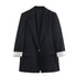 Women's Jacket Black Oversized Blazer BYMANYC ® New York WALL STREET STRIPED CUFFS - New Collection