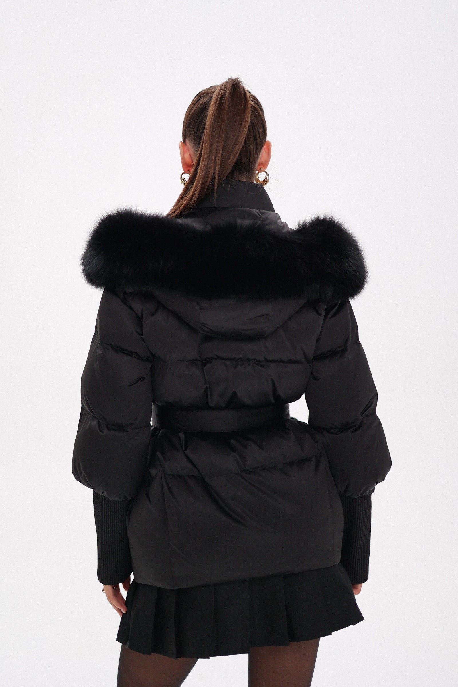 Pre-Order. Re-Stock Ships November 1. Amanda Genuine Fur Trim Down Fill Coat