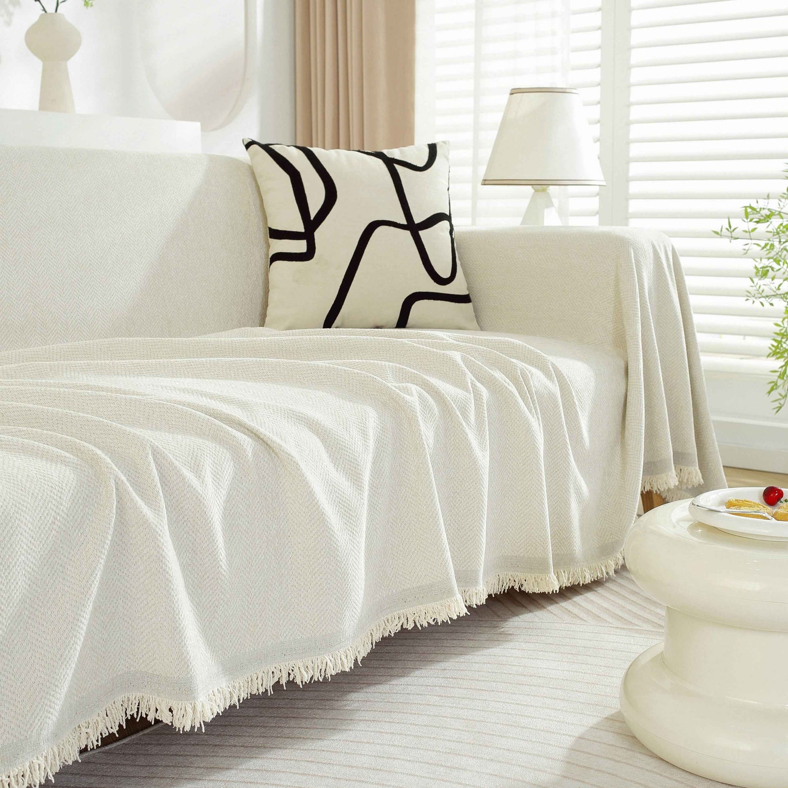 Chenille Herringbone Couch Protector Blanket, Stylish Throw Blankets for Couch and Couch Throw Cover