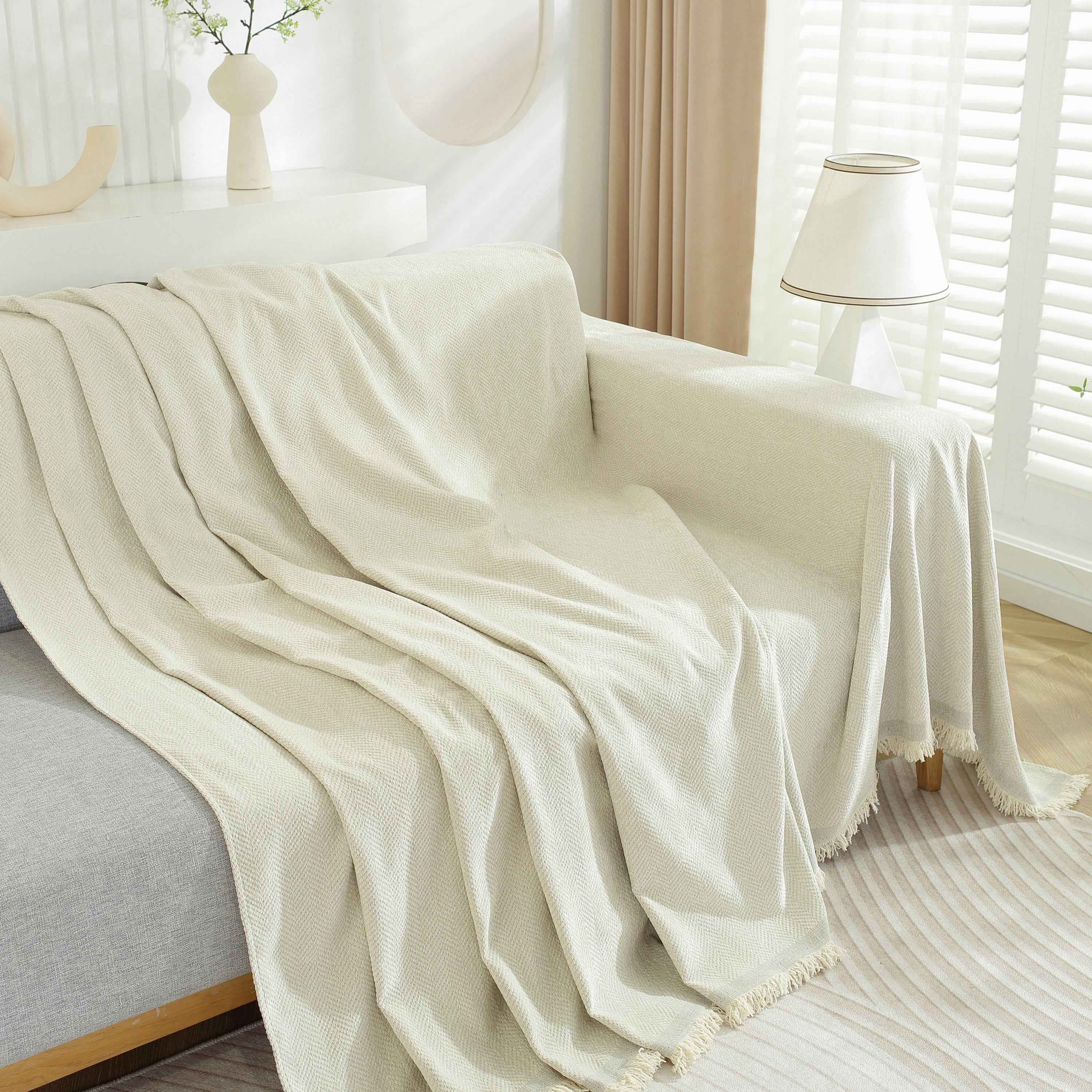 Chenille Herringbone Couch Protector Blanket, Stylish Throw Blankets for Couch and Couch Throw Cover