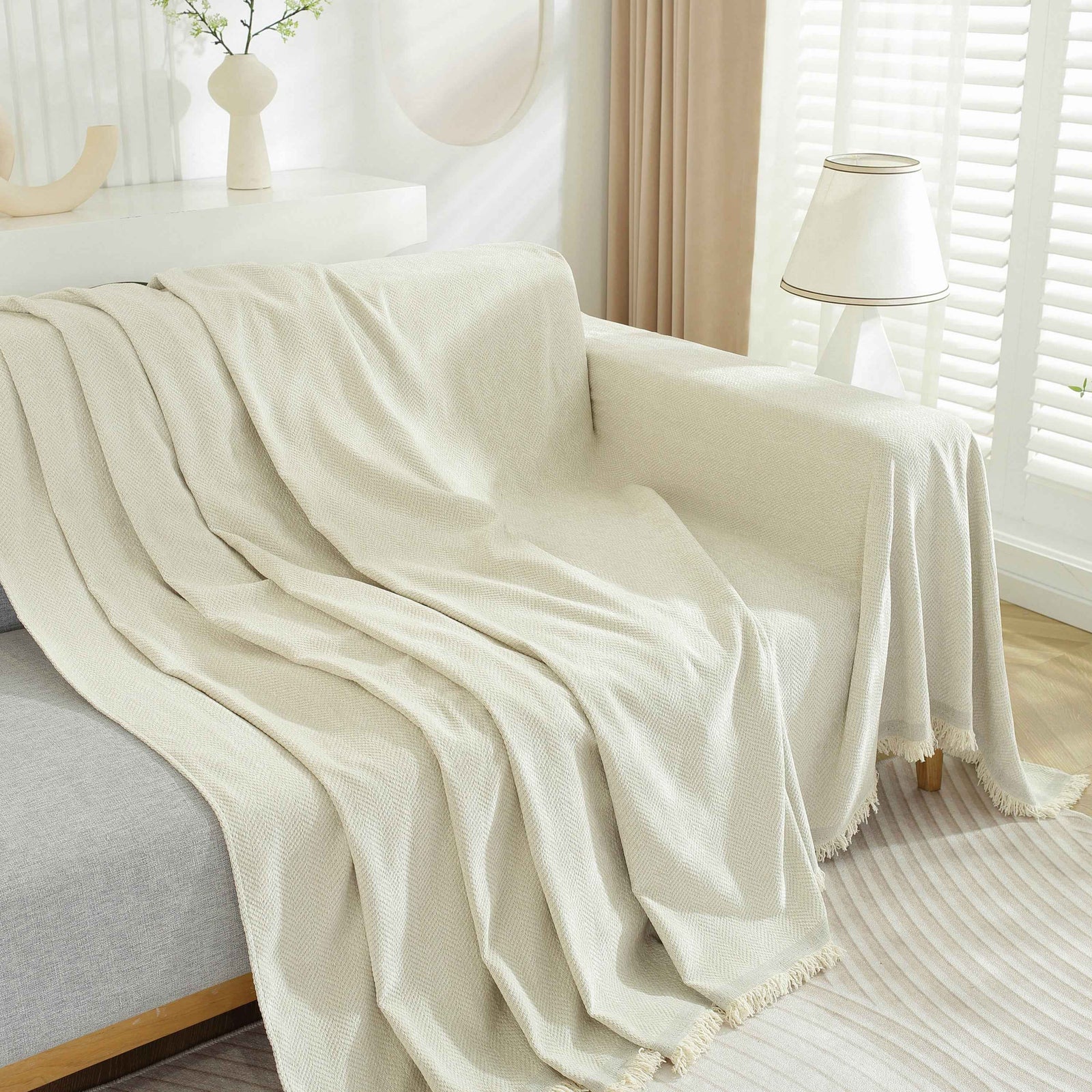 Chenille Herringbone Couch Protector Blanket, Stylish Throw Blankets for Couch and Couch Throw Cover