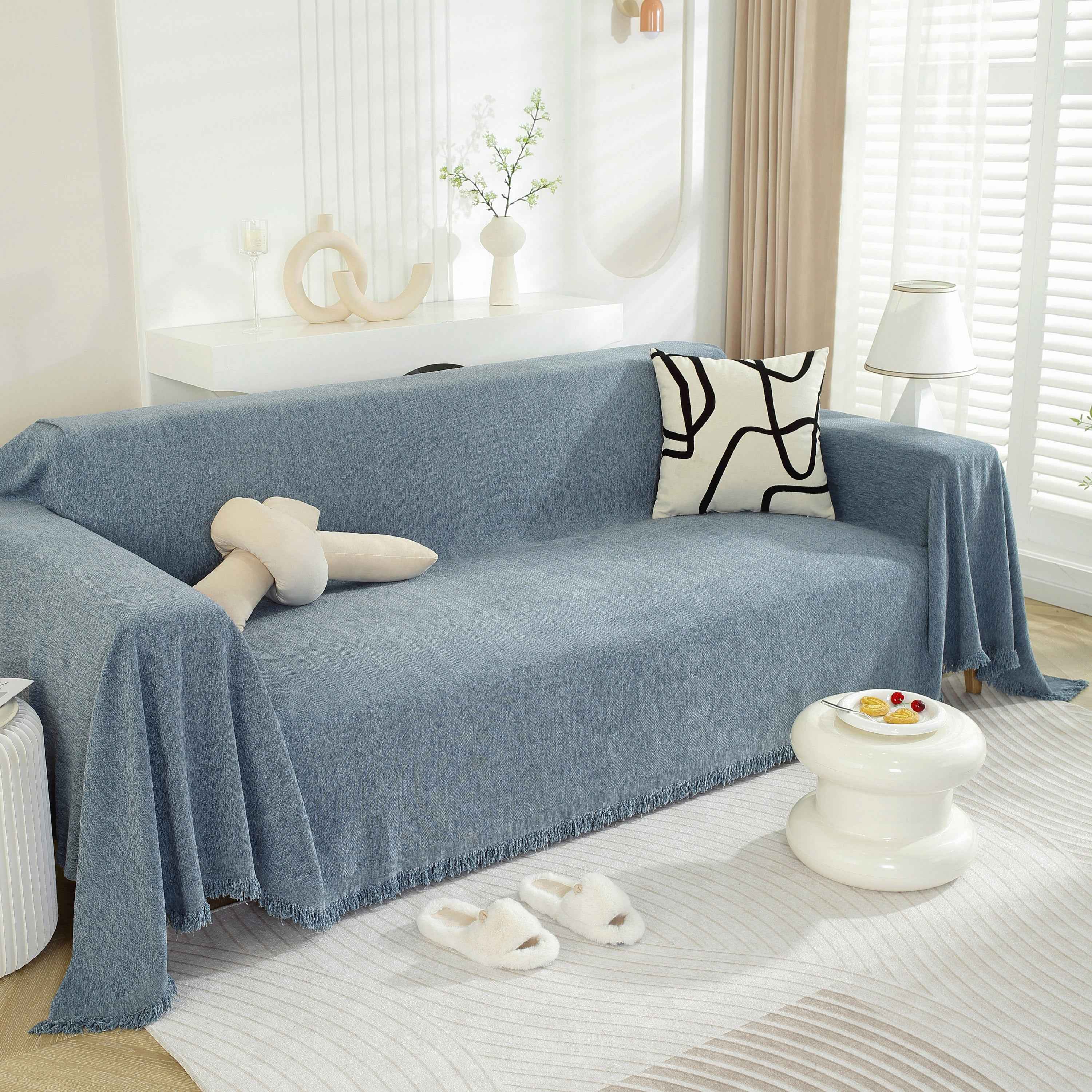 Chenille Herringbone Couch Protector Blanket, Stylish Throw Blankets for Couch and Couch Throw Cover