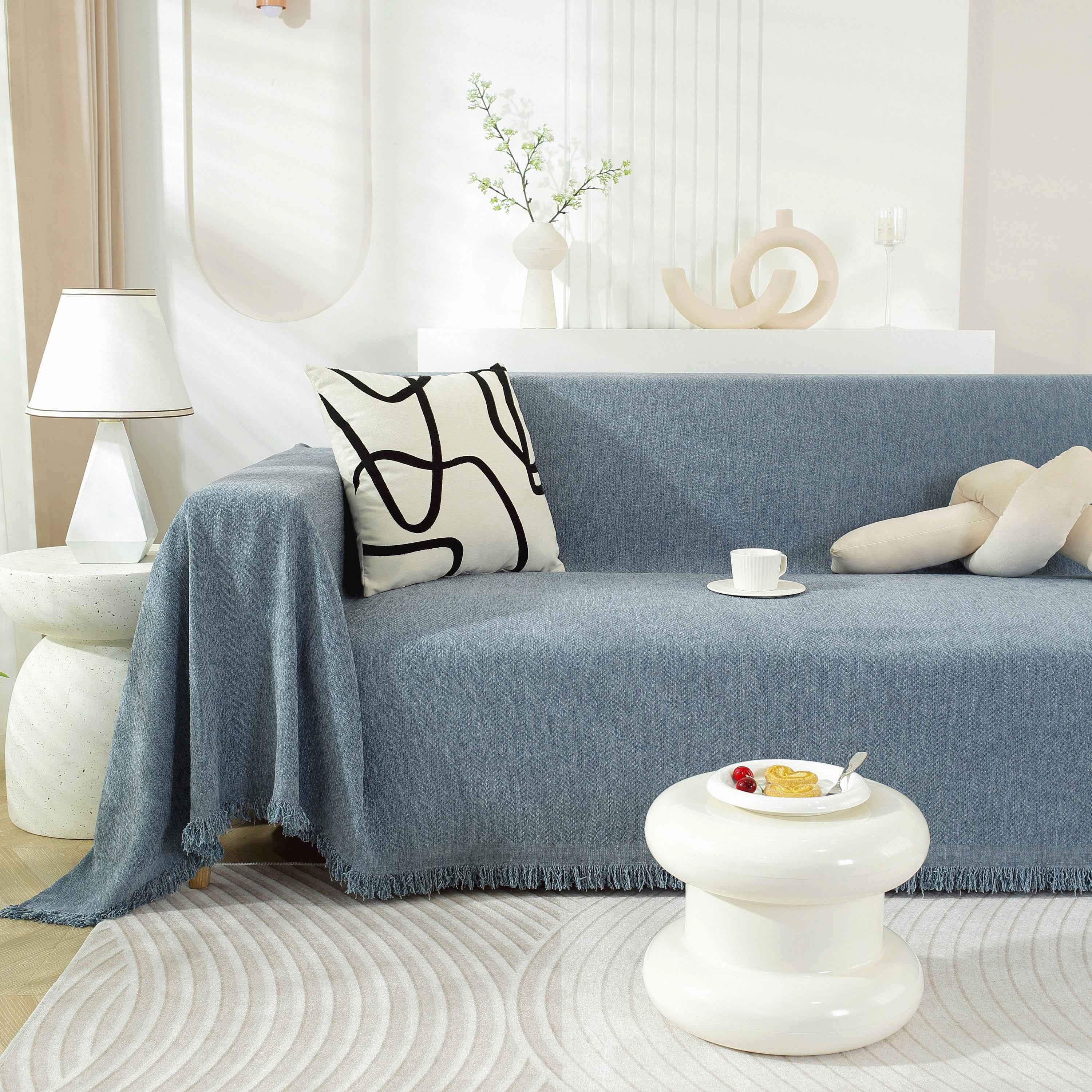 Chenille Herringbone Couch Protector Blanket, Stylish Throw Blankets for Couch and Couch Throw Cover