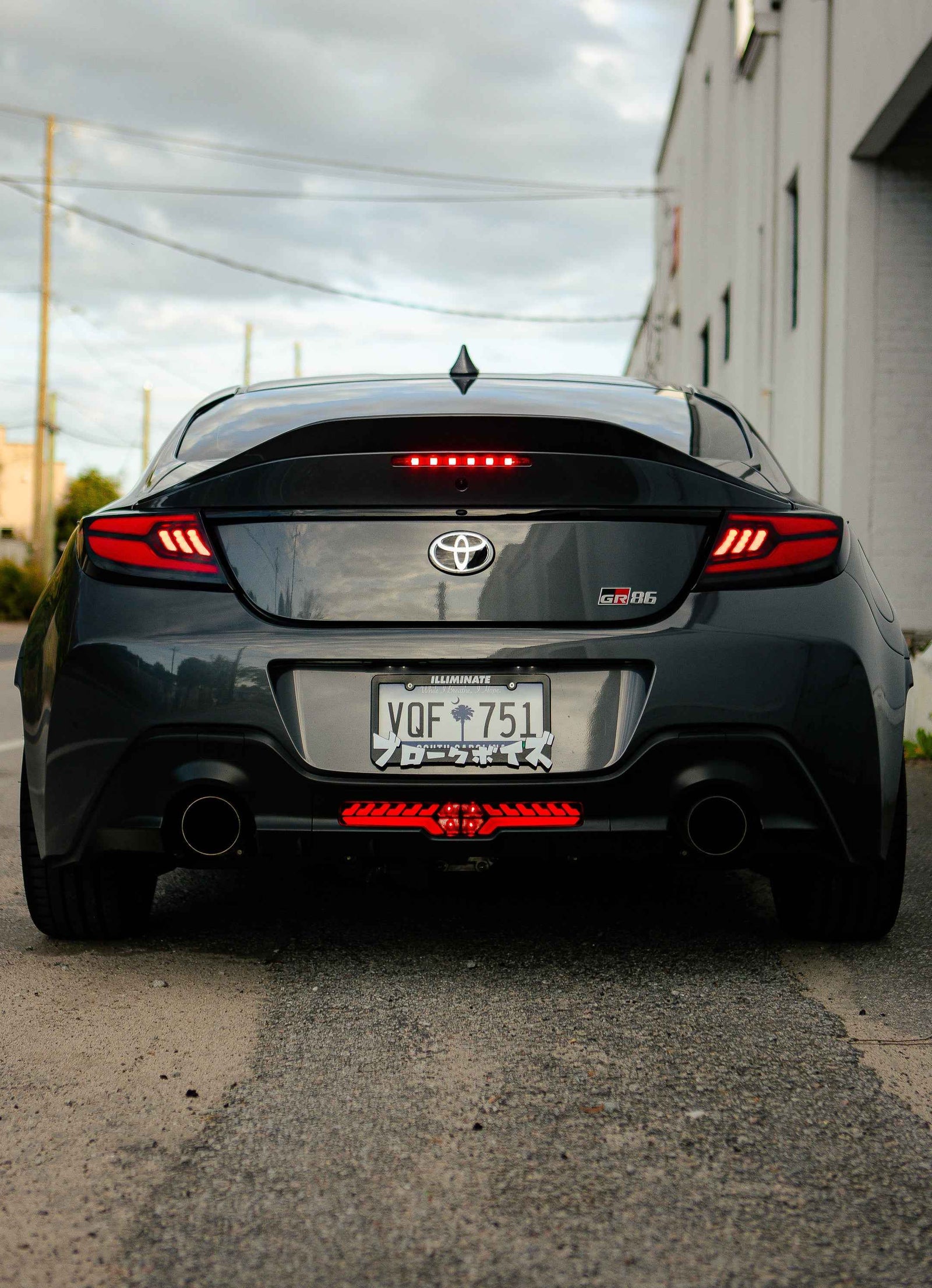 OLM V2 F1 Rear Fog Light (Smoke Lens, Black Base, White Bar) - 2022 BRZ / GR86
