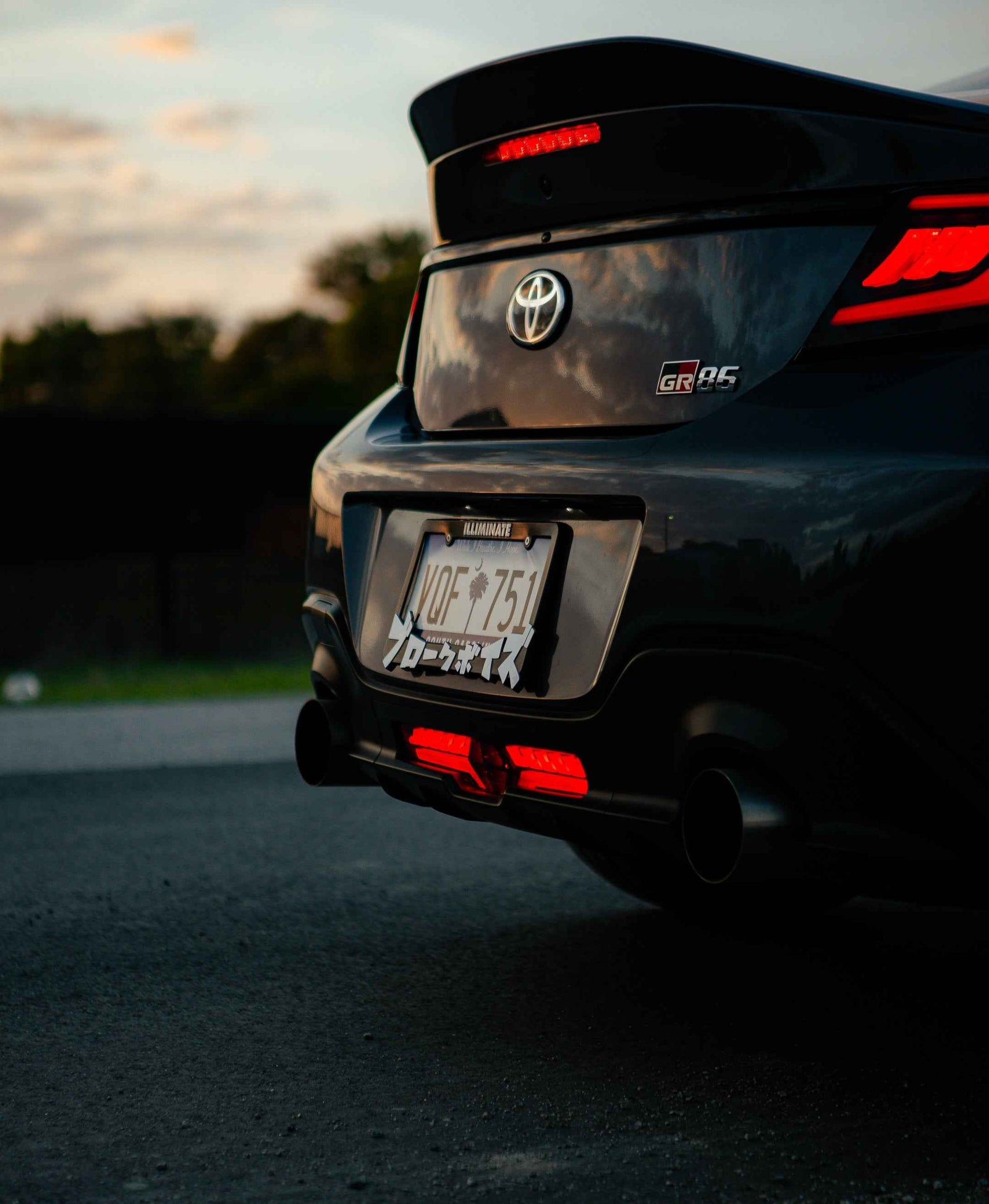 OLM V2 F1 Rear Fog Light (Clear Lens, Black Base, Red Bar) - 2022 BRZ / GR86