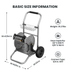 Garden Hose Reel Cart-2 Wheels-Stainless Steel-Heavy Duty