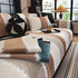 Striped Colorblock Non-Slip Sectional Couch Covers, Chenille Sofa Protector Cover