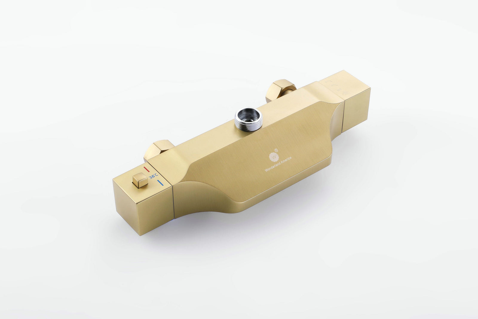 Luxurious Brushed Gold Or Matte black Wall-Mounted Thermostatic Rain Exposed Shower Set with Tub Spout