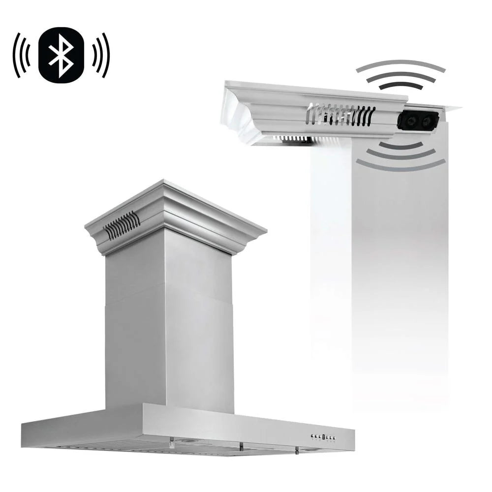 ZLINE Wall Range Hood, CrownSound, Bluetooth Speakers, KECRN-BT