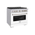 ZLINE 36 In. Gas Range, Stainless Steel, White Matte, SGR-WM-36