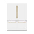 ZLINE 60" Autograph Edition French Door Refrigerator, Internal Water, Ice Dispenser, White Matte, Champagne Bronze Accents RBIVZ-WM-60-CB