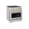 ZLINE 30" Select Gas Range Convection Gas Oven Stainless Steel Gold HGRZ-30-G