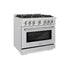 ZLINE 36" Select Gas Range Convection Gas Oven DuraSnow® Stainless Steel Brass Burners HGRS-BR-36