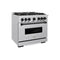 ZLINE 36" Classic Gas Range, Convection Gas Oven Stainless Steel, Matte Black CGRZ-36-MB