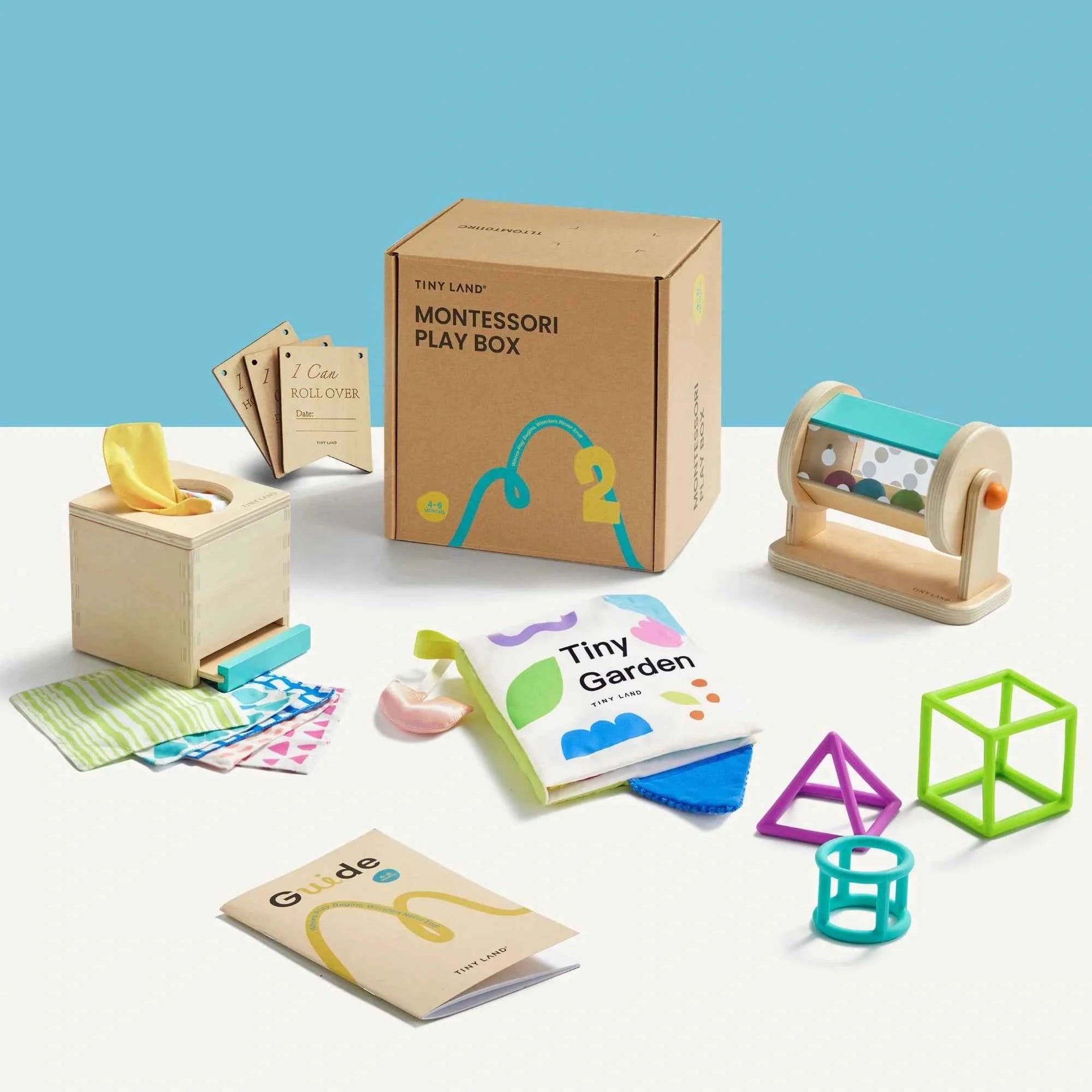 Brain & Hands Playset — Montessori Box (4–6 Months) + Activity Cube