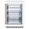 ZLINE 24" Touchstone 151 Can Beverage Fridge White Matte Glass Door Polished Gold Handle RBSOZ-WM-24-G