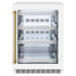 ZLINE 24" Touchstone 151 Can Beverage Fridge White Matte Glass Door Polished Gold Handle RBSOZ-WM-24-G