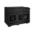 ZLINE 48 in.Gas Range, Convection Gas Oven, Black Stainless Steel, SGRB-48