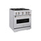 ZLINE 30" Classic Gas Range, Convection Gas Oven, Stainless Steel, Brass Burners, CGR-BR-30