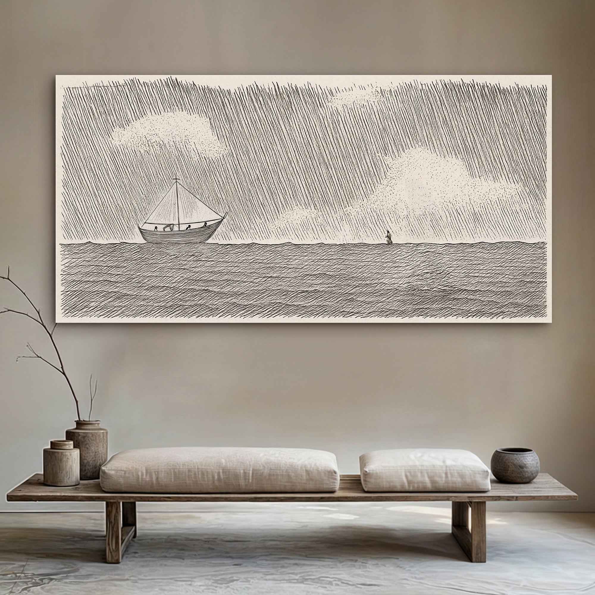 Jesus Walking On Water Faith Wall Art II