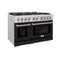 ZLINE 48" Select Gas Range Gas Convection Gas Oven Stainless Steel Black Matte Door HGR-BLM-48
