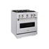 ZLINE 30" Dual Fuel Range, Gas Cooktop, Electric Convection Oven DuraSnow® Stainless Steel, Brass Burners CDRS-BR-30