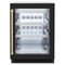 ZLINE 24" Touchstone 151 Can Beverage Fridge Black Matte Glass Door Champagne Bronze Handle RBSOZ-BLM-24-CB