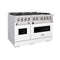 ZLINE 48"Classic Gas Range, Convection Gas Oven, Stainless Steel, White Matte Door CGR-WM-48