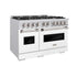 ZLINE 48"Classic Gas Range, Convection Gas Oven, Stainless Steel, White Matte Door CGR-WM-48