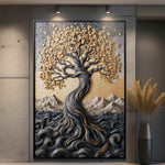 Golden Tree of Life Minimalist Wall Art