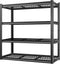 BILT HARD 46" W x 24" D x 72" H Heavy Duty Garage Shelving, 4-Tier Industrial Metal Shelving Units with Adjustable Shelf, Steel Utility Shelves for Warehouse, Garage, Black
