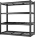 BILT HARD 46" W x 24" D x 72" H Heavy Duty Garage Shelving, 4-Tier Industrial Metal Shelving Units with Adjustable Shelf, Steel Utility Shelves for Warehouse, Garage, Black