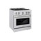 ZLINE 30" Select Gas Range Convection Gas Oven DuraSnow® Stainless Steel HGRS-30
