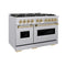 ZLINE 48" Classic Gas Range, Convection Gas Oven Stainless Steel, Champagne Bronze CGRZ-48-CB