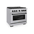 ZLINE 36"Gas Range, Convection Oven Stainless Steel, Matte Black, SGRZ-36-MB