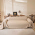 Natural Textured Linen Couch Cover, Breathable & Hypoallergenic Furniture Protector