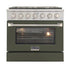Kucht 36" Propane Range, in Stainless Steel, Olive Green Door, KNG361/LP-OG