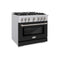 ZLINE 36" Select Gas Range Convection Gas Oven Stainless Steel Black Matte Door HGR-BLM-36